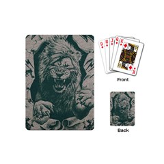 Angry Male Lion Pattern Graphics Kazakh Al Fabric Playing Cards (mini) by Sapixe