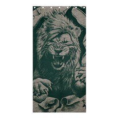 Angry Male Lion Pattern Graphics Kazakh Al Fabric Shower Curtain 36  X 72  (stall) 