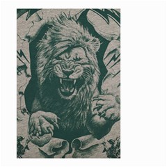 Angry Male Lion Pattern Graphics Kazakh Al Fabric Small Garden Flag (two Sides) by Sapixe