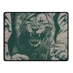 Angry Male Lion Pattern Graphics Kazakh Al Fabric Double Sided Fleece Blanket (small)  by Sapixe