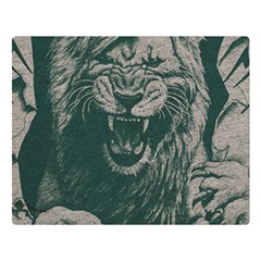 Angry Male Lion Pattern Graphics Kazakh Al Fabric Double Sided Flano Blanket (large) 