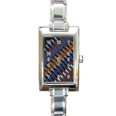 Colors Fabric Abstract Textile Rectangle Italian Charm Watch by Sapixe