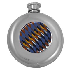 Colors Fabric Abstract Textile Round Hip Flask (5 Oz) by Sapixe