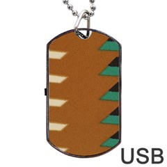 Fabric Textile Texture Abstract Dog Tag Usb Flash (two Sides) by Sapixe