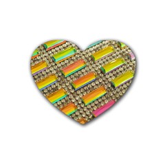 Colors Color Live Texture Macro Rubber Coaster (heart)  by Sapixe