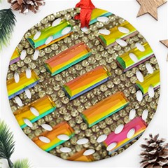 Colors Color Live Texture Macro Round Filigree Ornament (two Sides) by Sapixe