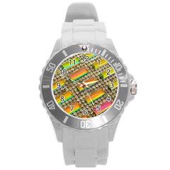 Colors Color Live Texture Macro Round Plastic Sport Watch (l) by Sapixe