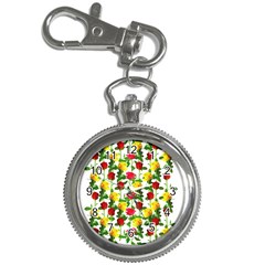 Rose Pattern Roses Background Image Key Chain Watches by Sapixe