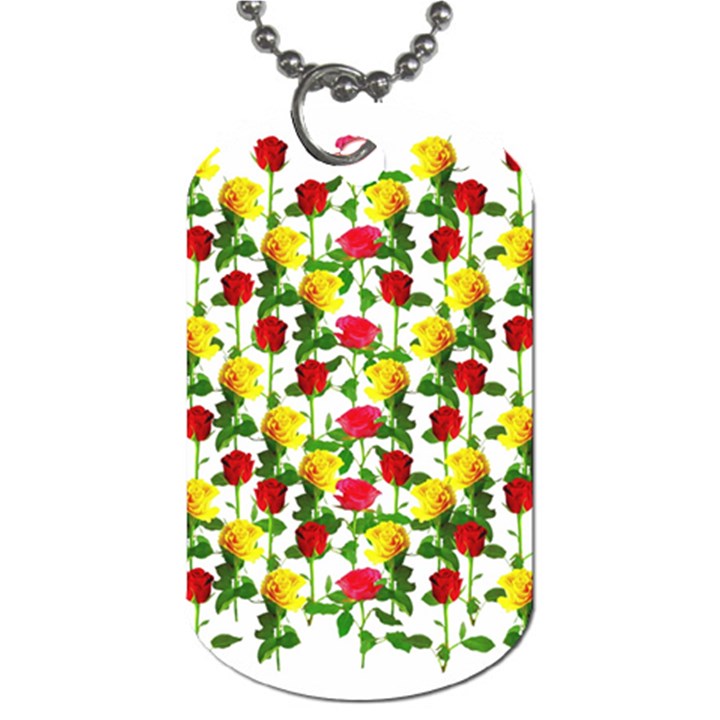 Rose Pattern Roses Background Image Dog Tag (Two Sides)