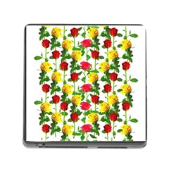 Rose Pattern Roses Background Image Memory Card Reader (square 5 Slot) by Sapixe