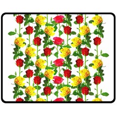 Rose Pattern Roses Background Image Double Sided Fleece Blanket (medium)  by Sapixe