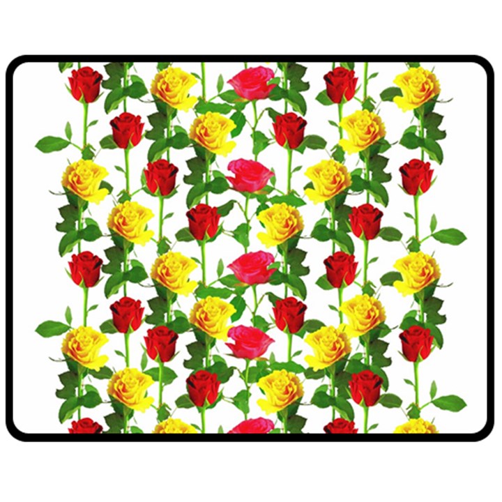 Rose Pattern Roses Background Image Double Sided Fleece Blanket (Medium) 