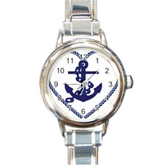 Anchor Chain Nautical Ocean Sea Round Italian Charm Watch by Sapixe