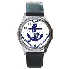 Anchor Chain Nautical Ocean Sea Round Metal Watch by Sapixe