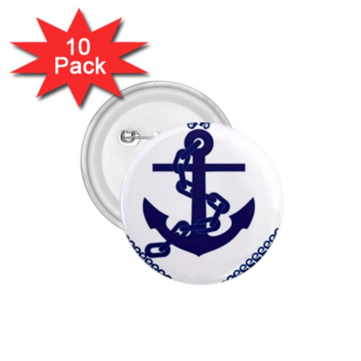 Anchor Chain Nautical Ocean Sea 1.75  Buttons (10 pack)