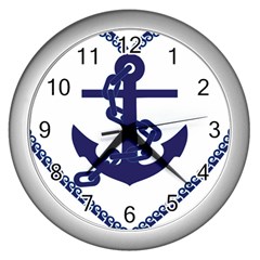 Anchor Chain Nautical Ocean Sea Wall Clock (silver) by Sapixe