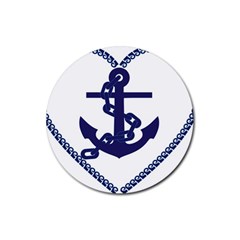 Anchor Chain Nautical Ocean Sea Rubber Coaster (round)  by Sapixe