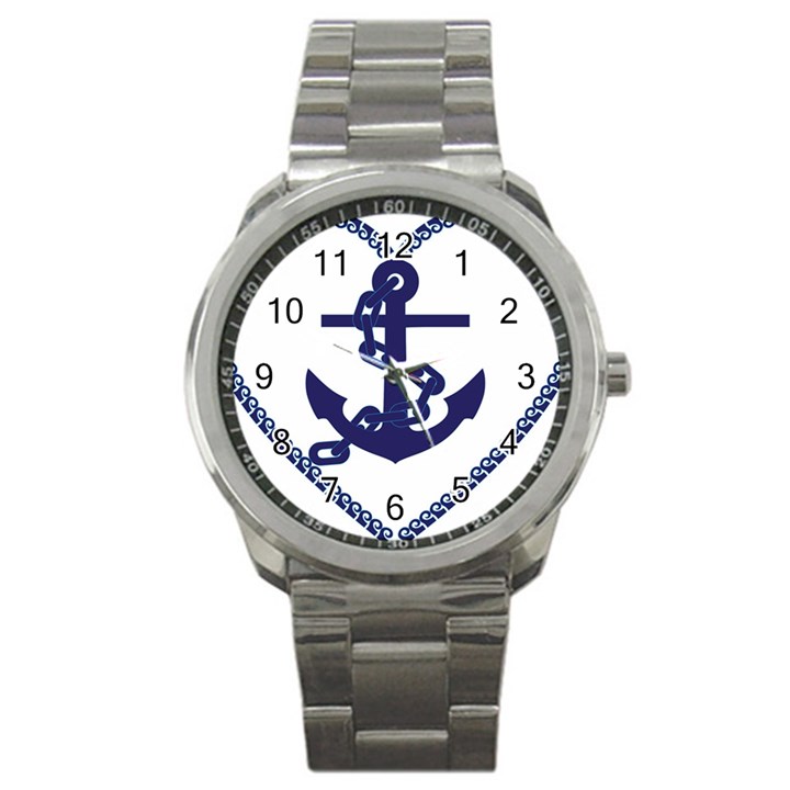 Anchor Chain Nautical Ocean Sea Sport Metal Watch