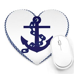 Anchor Chain Nautical Ocean Sea Heart Mousepads by Sapixe