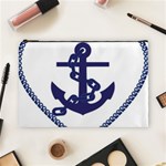 Anchor Chain Nautical Ocean Sea Cosmetic Bag (Large) Front