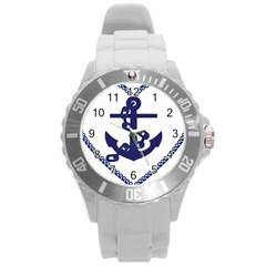 Anchor Chain Nautical Ocean Sea Round Plastic Sport Watch (l) by Sapixe