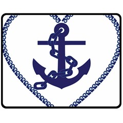 Anchor Chain Nautical Ocean Sea Double Sided Fleece Blanket (medium)  by Sapixe