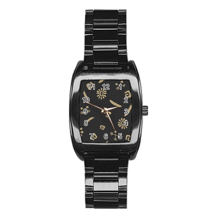 Pattern Seamless American Culture Stainless Steel Barrel Watch