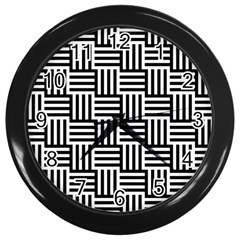 Basket Black Lines Stripes White Wall Clock (black) by Sapixe