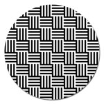 Basket Black Lines Stripes White Magnet 5  (Round) Front