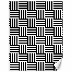 Basket Black Lines Stripes White Canvas 18  X 24  by Sapixe