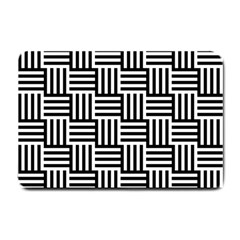 Basket Black Lines Stripes White Small Doormat  by Sapixe