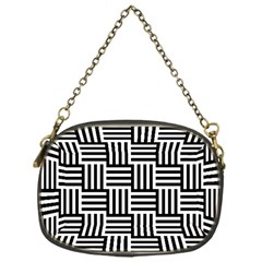 Basket Black Lines Stripes White Chain Purse (one Side) by Sapixe