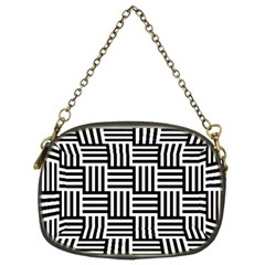 Basket Black Lines Stripes White Chain Purse (two Sides) by Sapixe