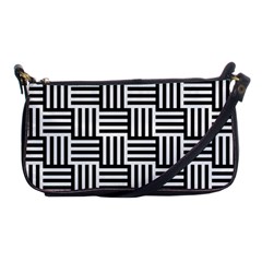 Basket Black Lines Stripes White Shoulder Clutch Bag by Sapixe