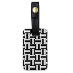 Basket Black Lines Stripes White Luggage Tags (one Side)  by Sapixe