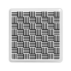 Basket Black Lines Stripes White Memory Card Reader (square) by Sapixe