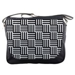 Basket Black Lines Stripes White Messenger Bag Front