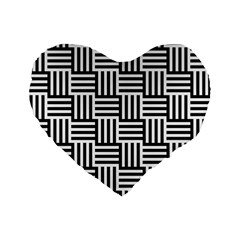 Basket Black Lines Stripes White Standard 16  Premium Heart Shape Cushions by Sapixe