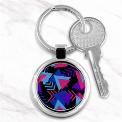 Memphis Pattern Geometric Abstract Key Chains (round)  by Sapixe