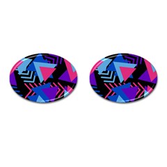 Memphis Pattern Geometric Abstract Cufflinks (oval) by Sapixe