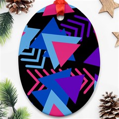 Memphis Pattern Geometric Abstract Oval Ornament (two Sides) by Sapixe