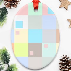 Pastel Diamonds Background Ornament (oval) by Sapixe