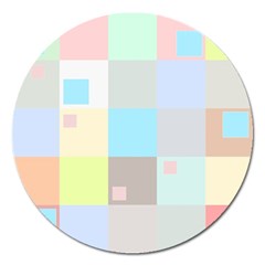 Pastel Diamonds Background Magnet 5  (round) by Sapixe