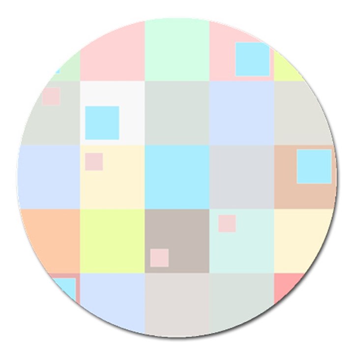 Pastel Diamonds Background Magnet 5  (Round)