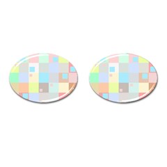 Pastel Diamonds Background Cufflinks (oval) by Sapixe