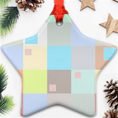 Pastel Diamonds Background Star Ornament (two Sides)