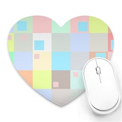 Pastel Diamonds Background Heart Mousepads by Sapixe