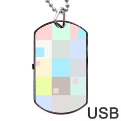 Pastel Diamonds Background Dog Tag Usb Flash (one Side) by Sapixe