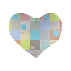 Pastel Diamonds Background Standard 16  Premium Heart Shape Cushions by Sapixe