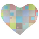 Pastel Diamonds Background Large 19  Premium Flano Heart Shape Cushions Front